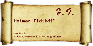 Heiman Ildikó névjegykártya